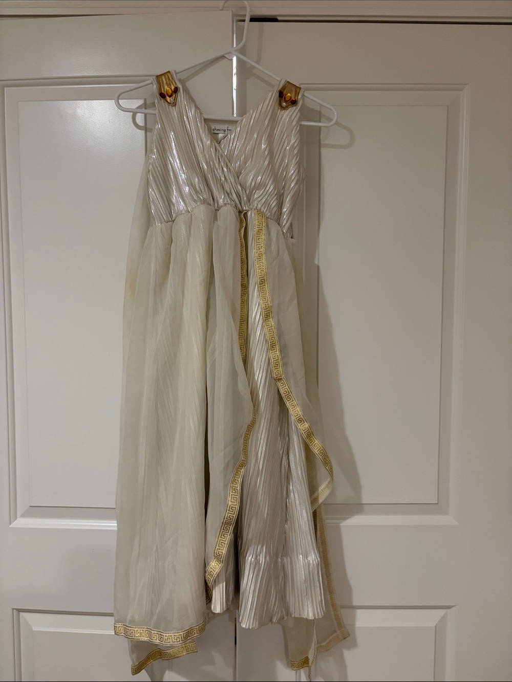 Chasing Fireflies Cream and Gold Grecian Girls Costume Dress